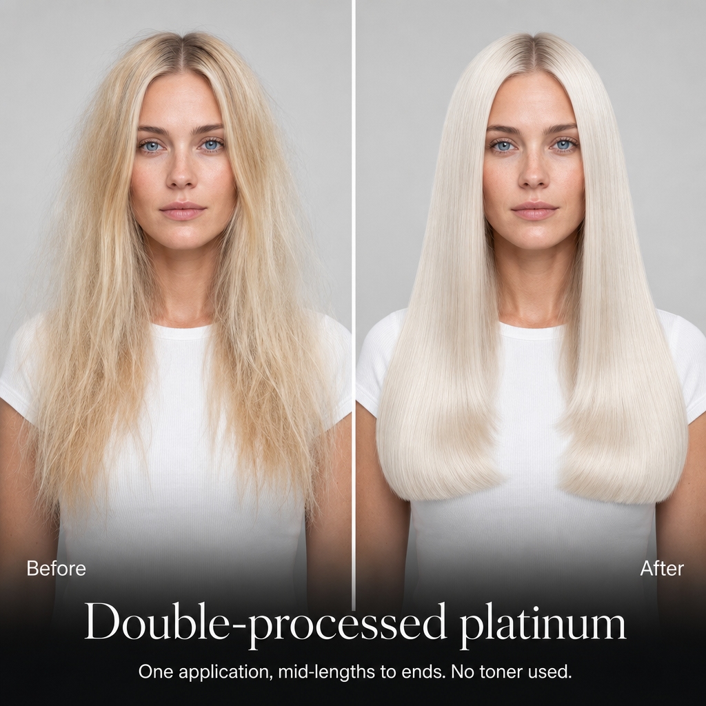 Before and after, double-processed platinum