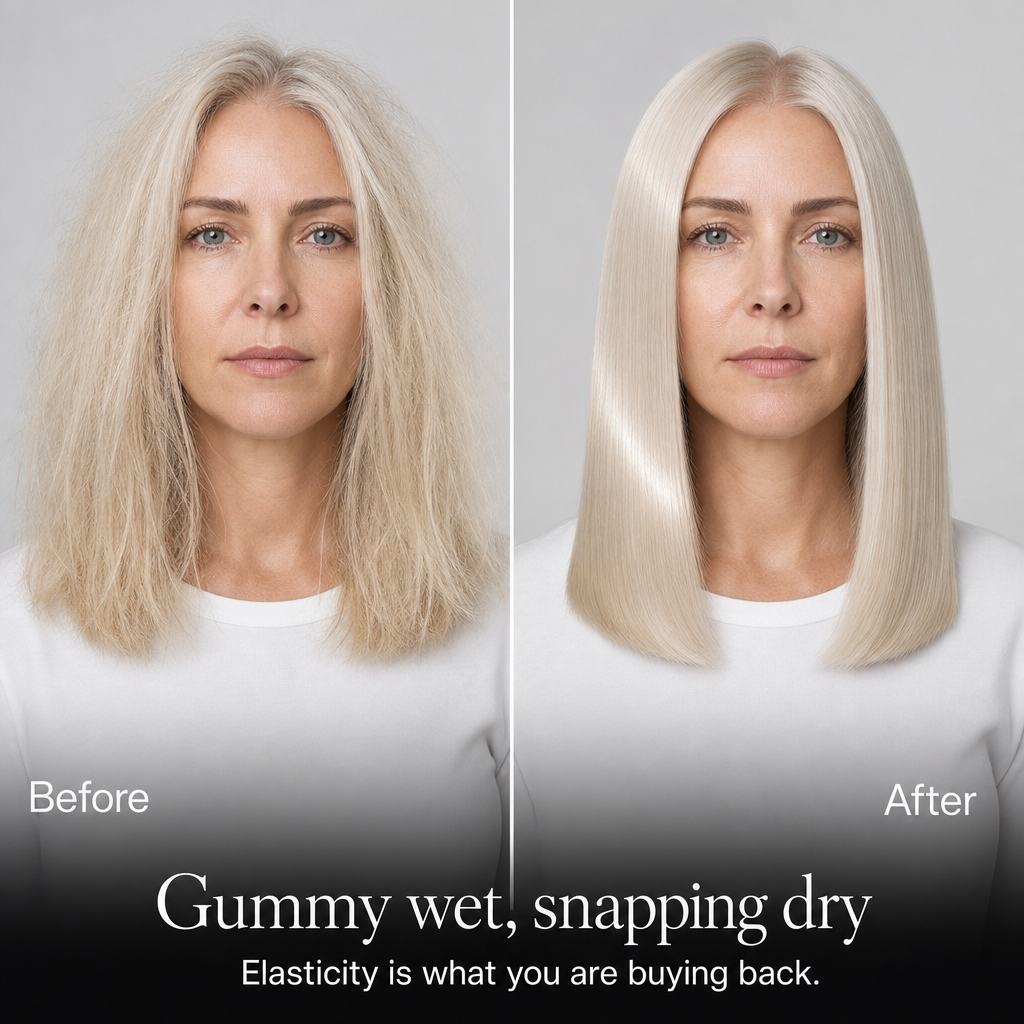 Before and after, icy blonde